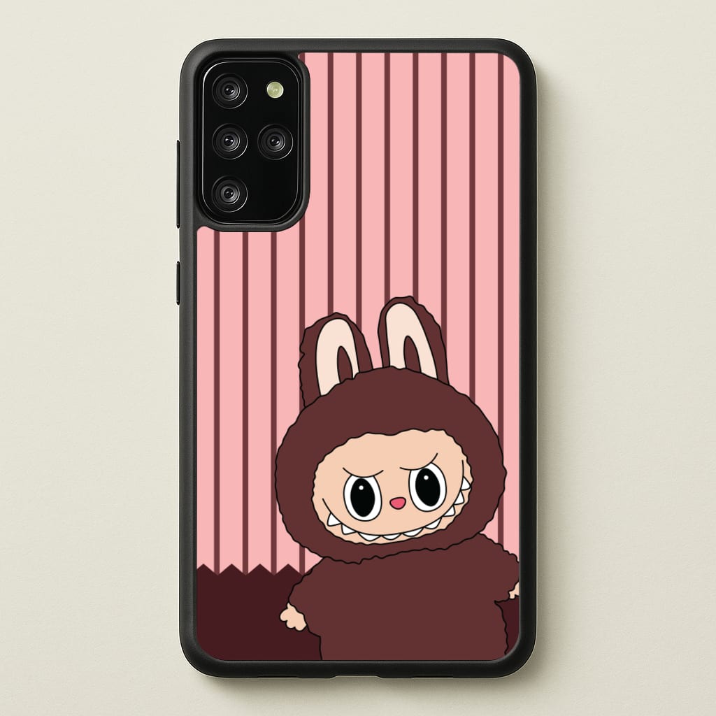 Stripey Cute Brown Monster - Plushy Phone Case for Galaxy S20 Plus