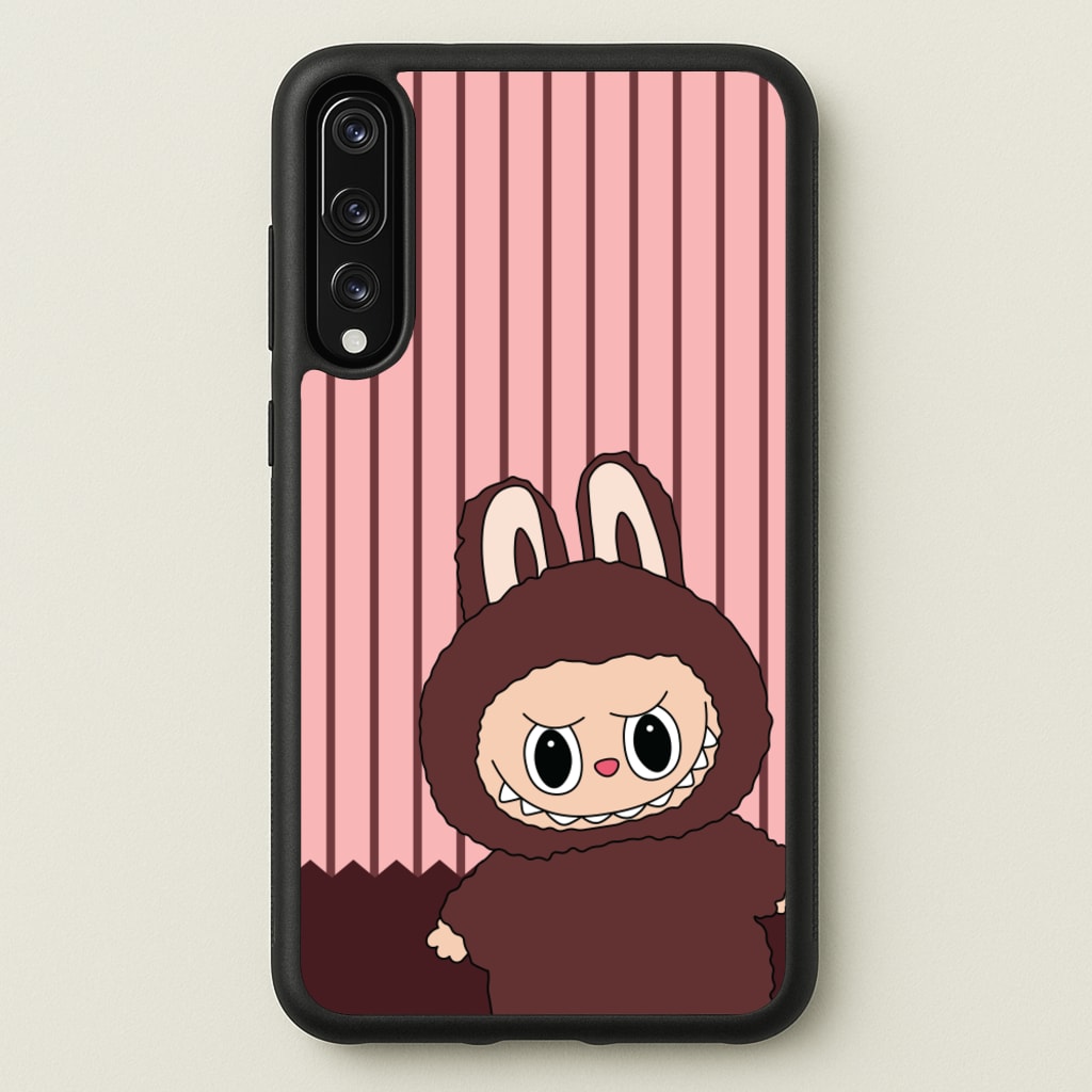 Stripey Cute Brown Monster - Plushy Phone Case for Huawei P20 Pro