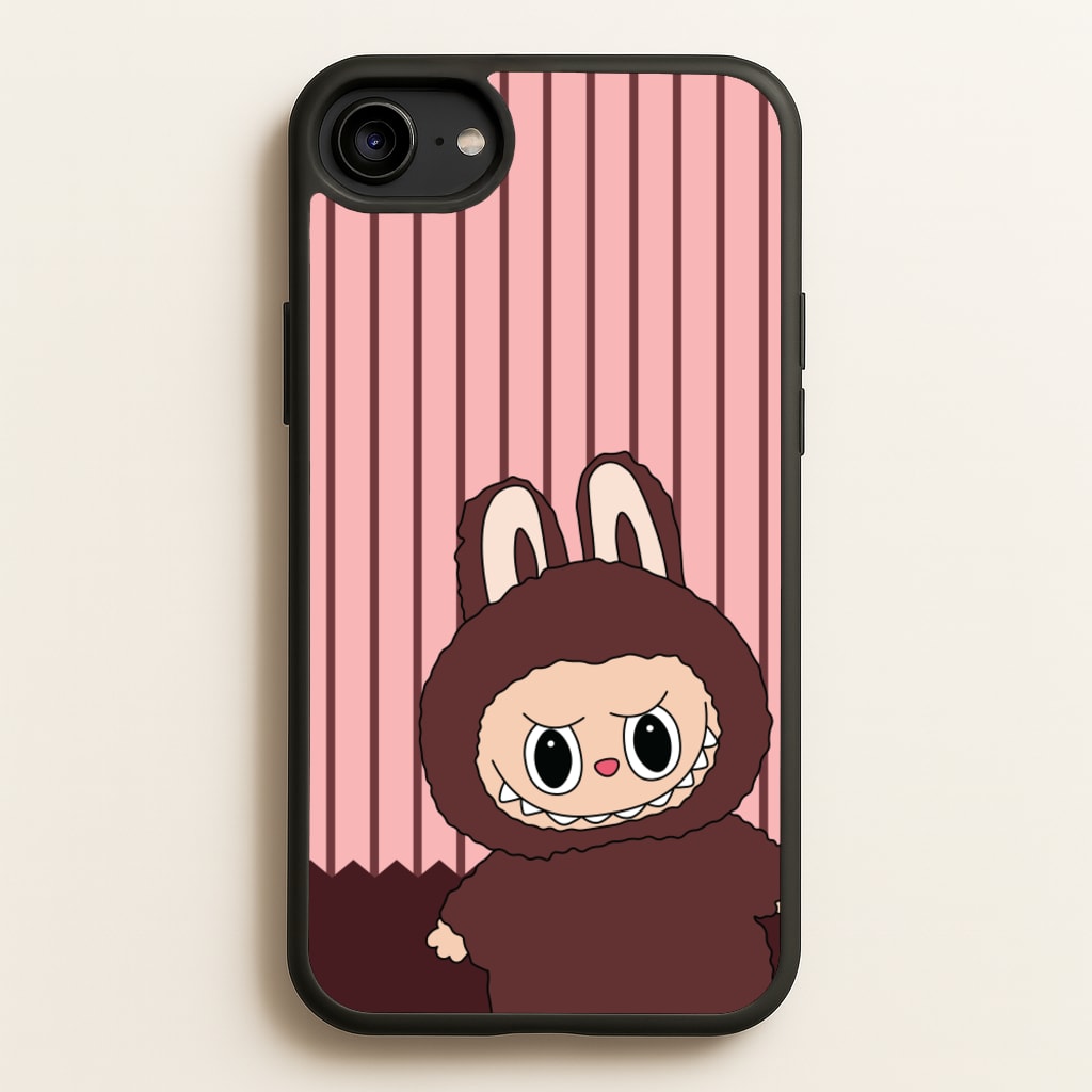 Stripey Cute Brown Monster - Plushy Phone Case for iPhone 6 / 7 / 8 / SE