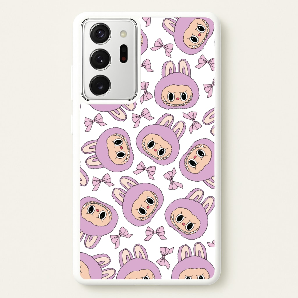 Cute Purple Monster And Bows Pattern - Plushy Phone Case for Galaxy Note 20 Ultra