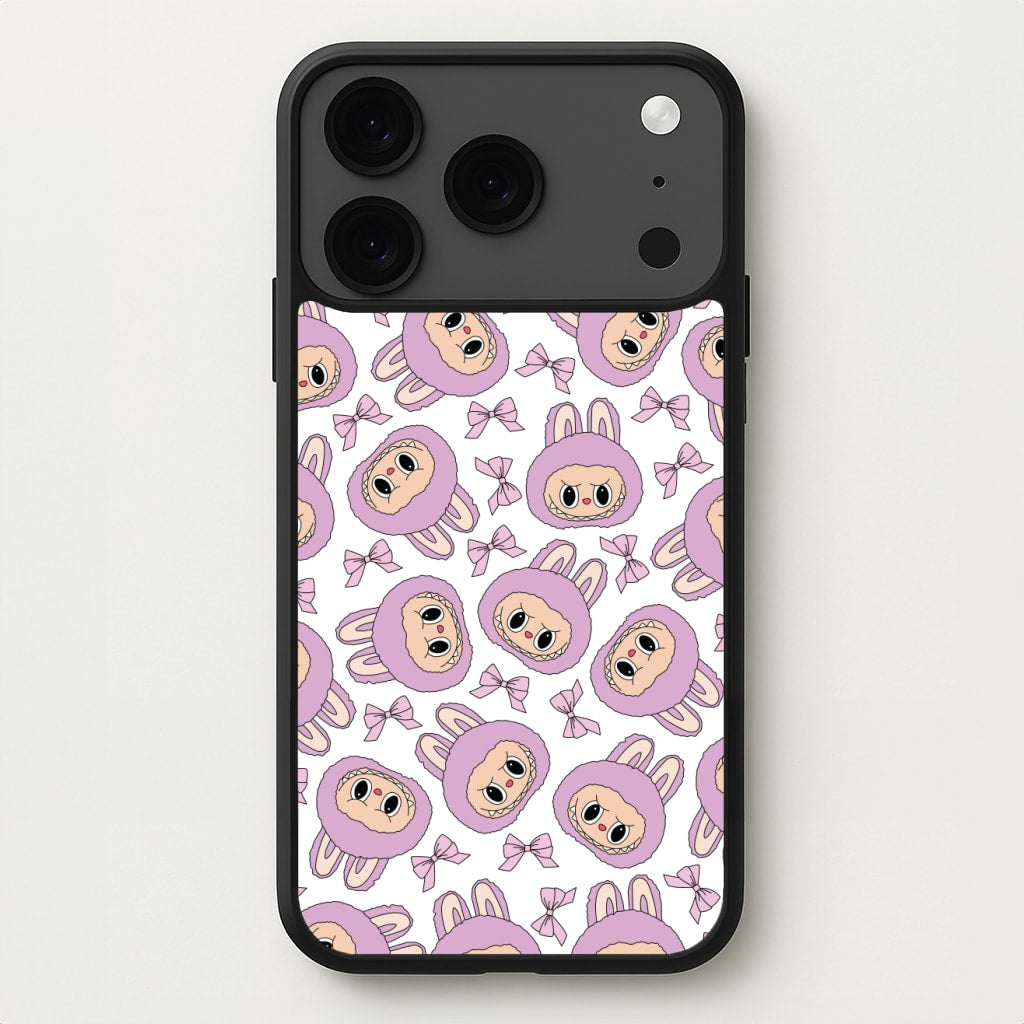 Cute Purple Monster And Bows Pattern Phone Case for iPhone 17 Pro