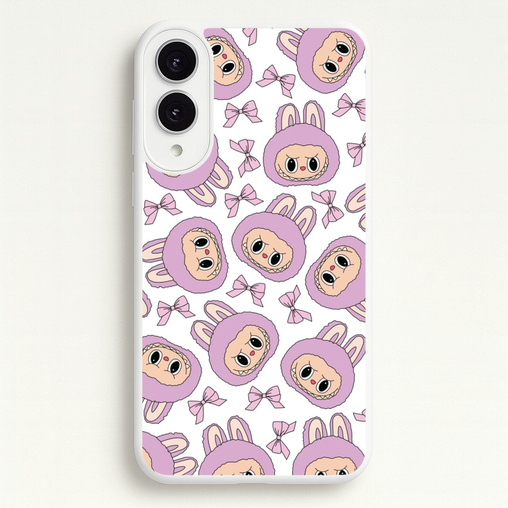 Cute Purple Monster And Bows Pattern - Plushy Phone Case for Galaxy S25 Edge