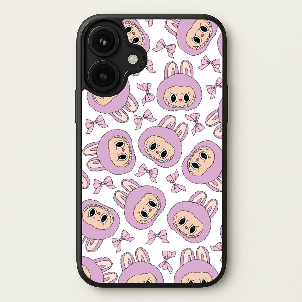 Cute Purple Monster And Bows Pattern Phone Case for iPhone 17