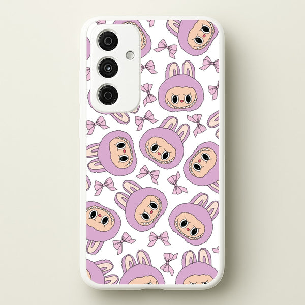 Cute Purple Monster And Bows Pattern - Plushy Phone Case for Galaxy A15