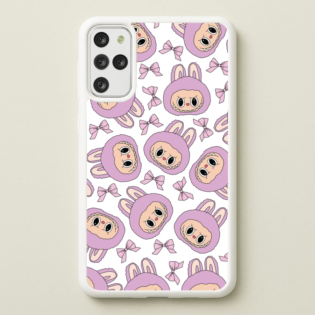 Cute Purple Monster And Bows Pattern - Plushy Phone Case for Galaxy S20 Plus