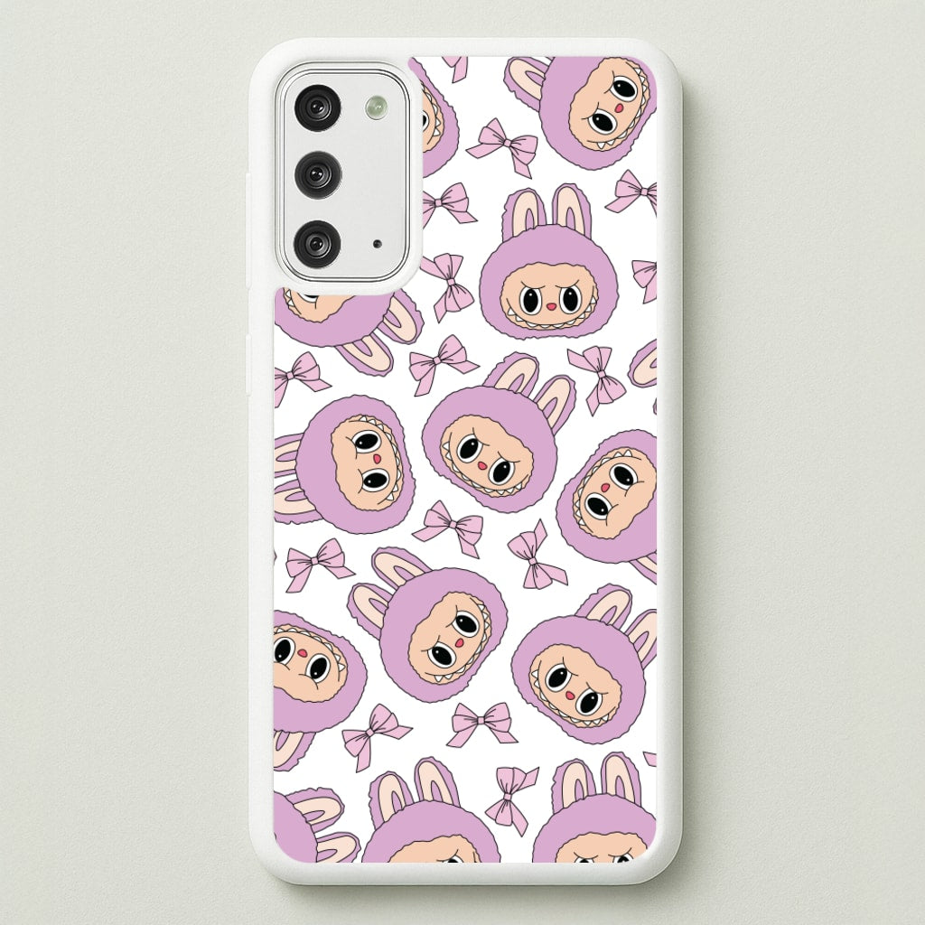 Cute Purple Monster And Bows Pattern - Plushy Phone Case for Galaxy Note 20