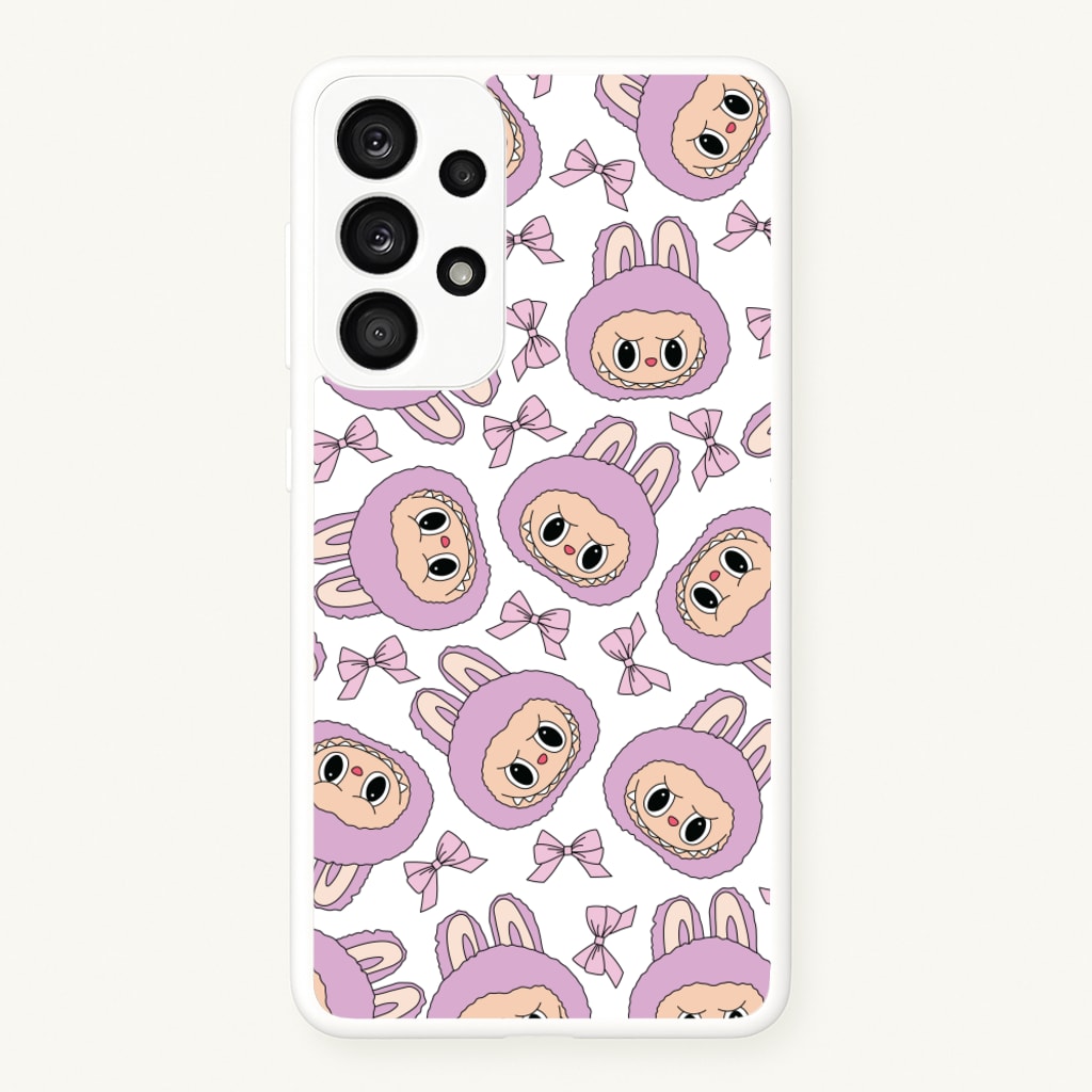 Cute Purple Monster And Bows Pattern - Plushy Phone Case for Galaxy A33