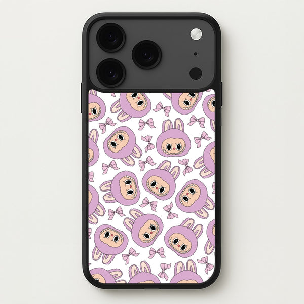 Cute Purple Monster And Bows Pattern Phone Case for iPhone 17 Pro Max