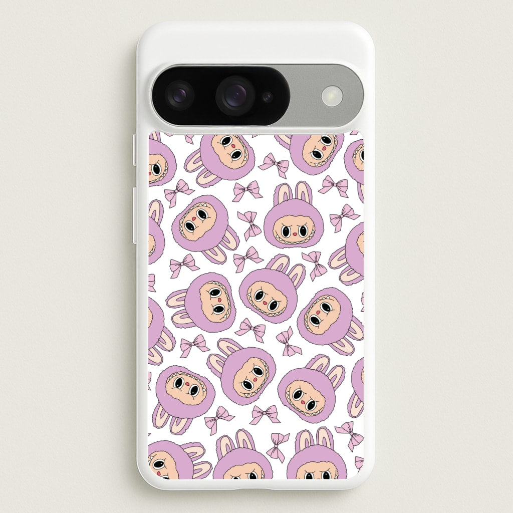 Cute Purple Monster And Bows Pattern Phone Case for Google Pixel 10 / 10 Pro