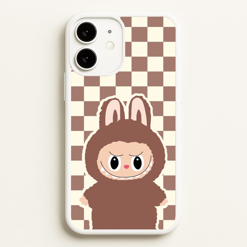 Checkered Cute Brown Monster - Plushy Phone Case for iPhone 11