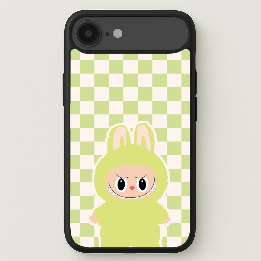 Checkered Cute Green Monster Phone Case for iPhone 17 Air