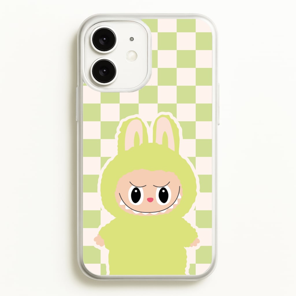 Checkered Cute Green Monster - Plushy Phone Case for iPhone 11