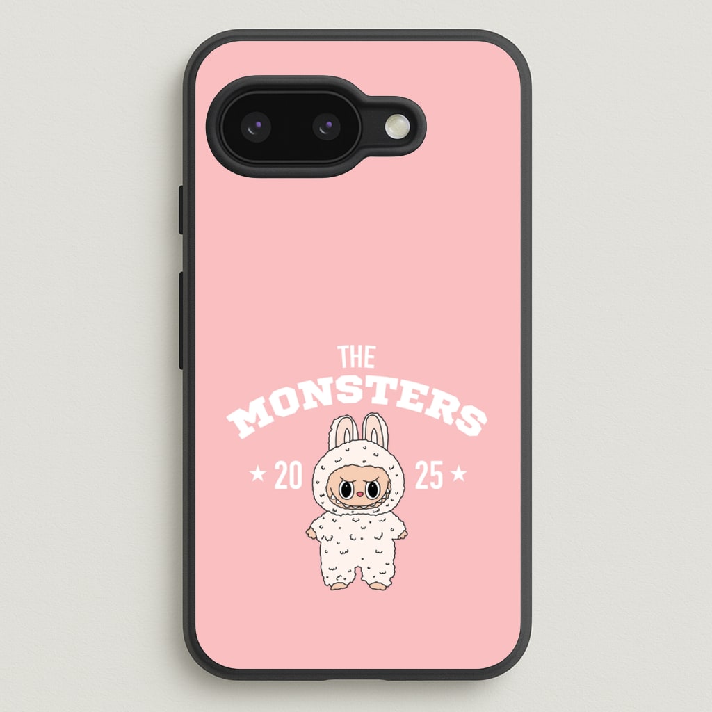 Cute Monster 2025 Pink - Plushy Phone Case for Google Pixel 9a
