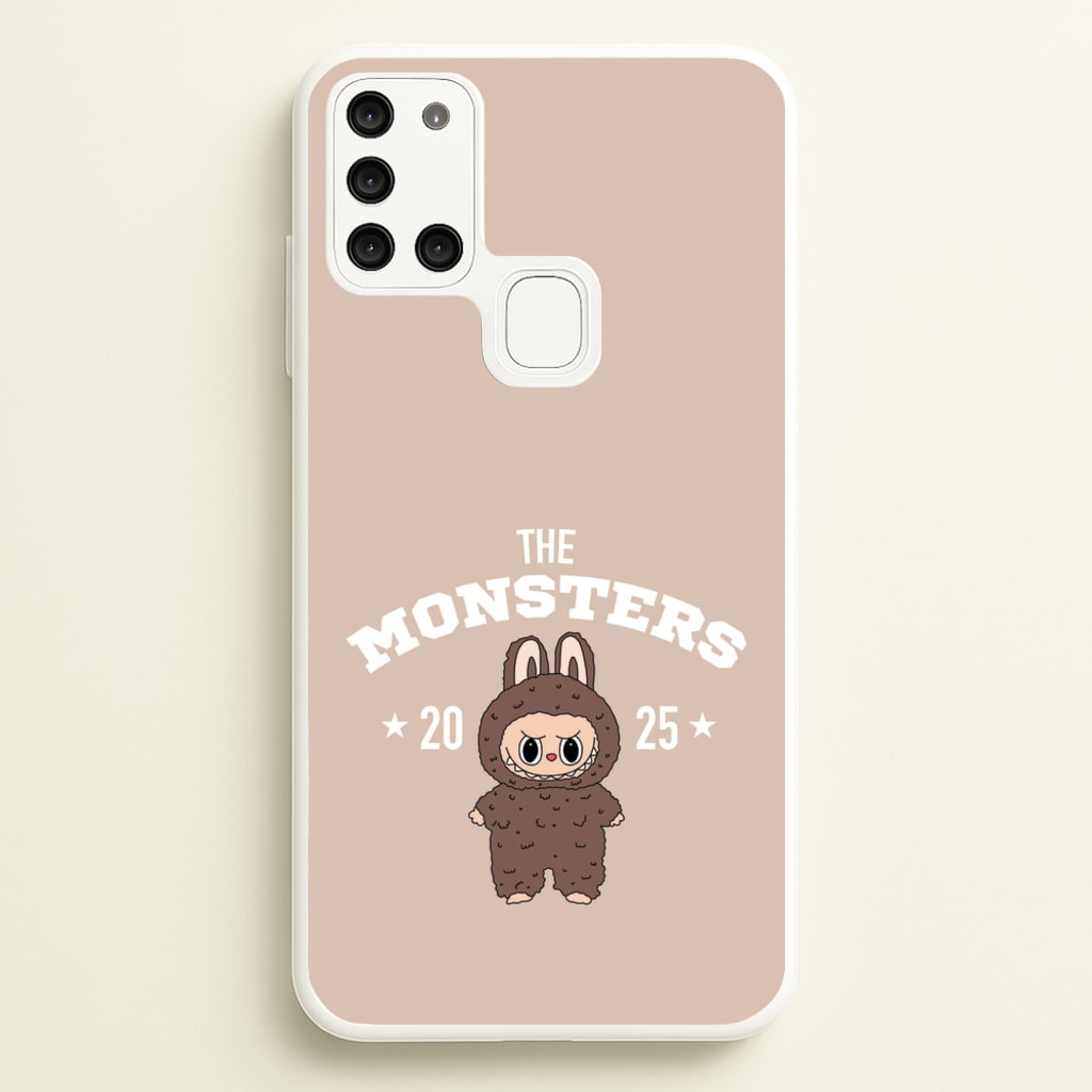 Cute Monster 2025 Biege - Plushy Phone Case for Galaxy A21s