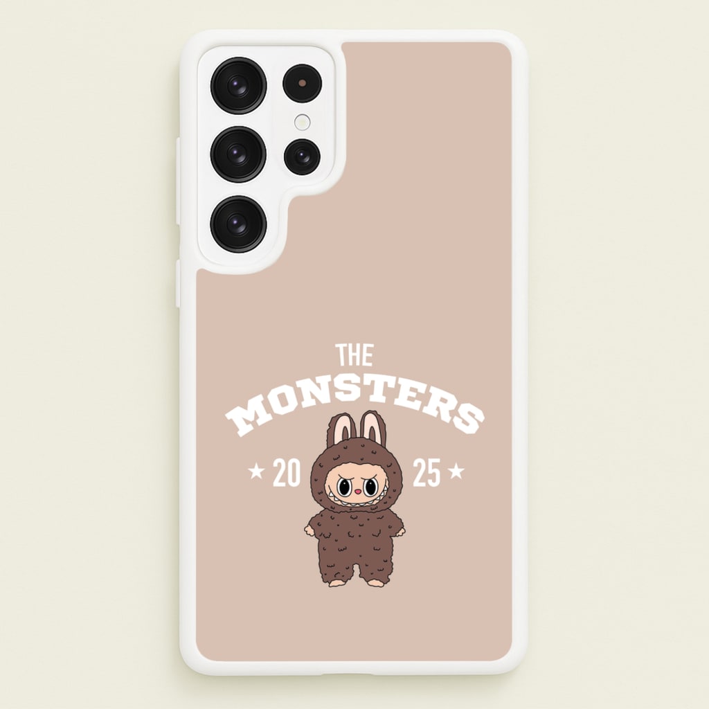 Cute Monster 2025 Biege - Plushy Phone Case for Galaxy S23 Ultra