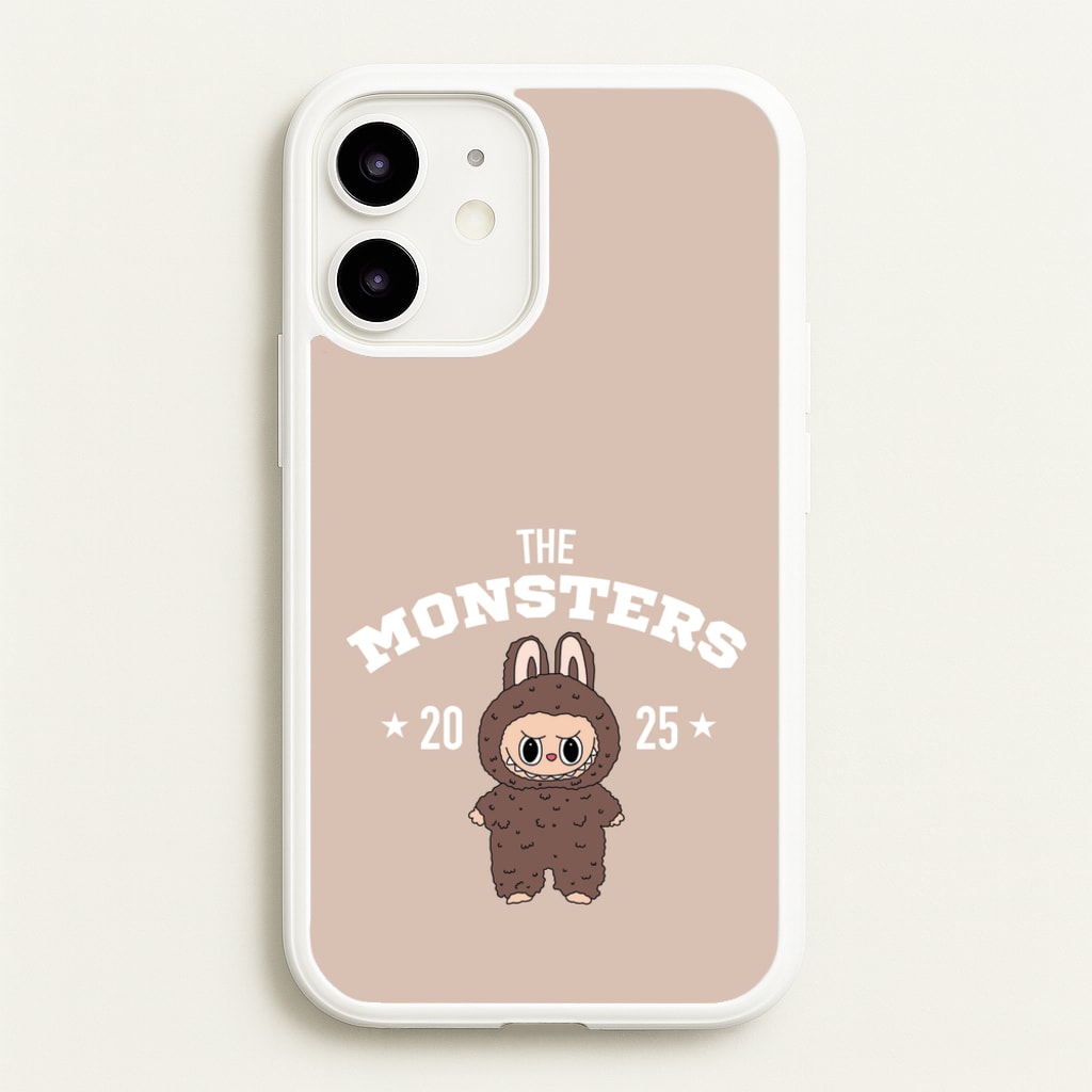 Cute Monster 2025 Biege - Plushy Phone Case for iPhone 12 / 12 Pro