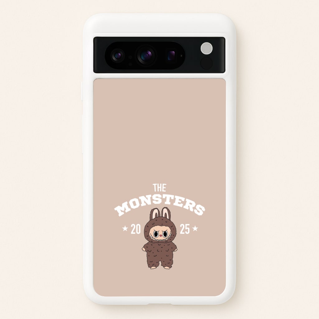 Cute Monster 2025 Biege - Plushy Phone Case for Google Pixel 8 Pro