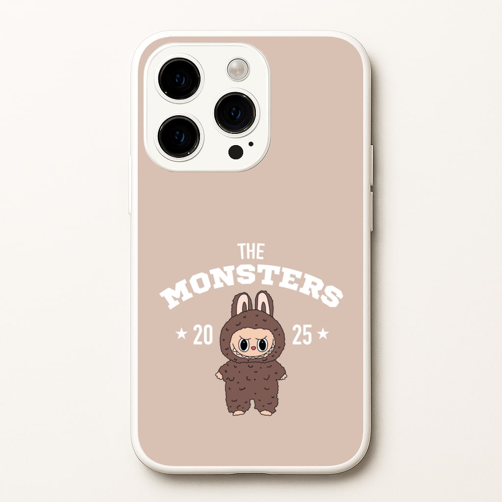 Cute Monster 2025 Biege - Plushy Phone Case for iPhone 15 Pro Max