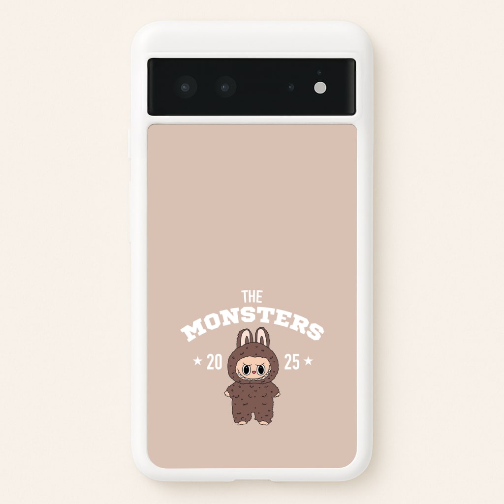 Cute Monster 2025 Biege - Plushy Phone Case for Google Pixel 6