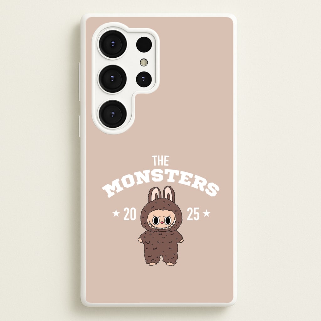Cute Monster 2025 Biege - Plushy Phone Case for Galaxy S25 Ultra