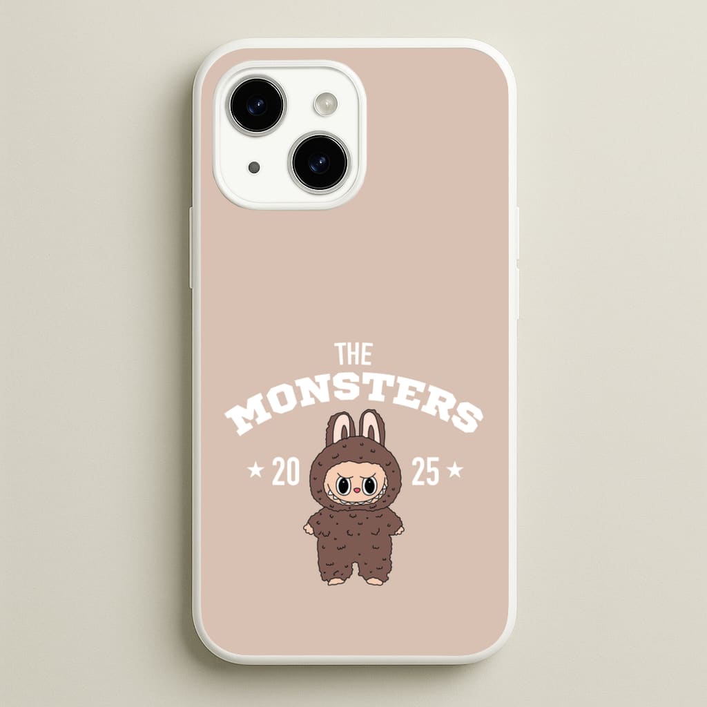 Cute Monster 2025 Biege - Plushy Phone Case for iPhone 14 Plus
