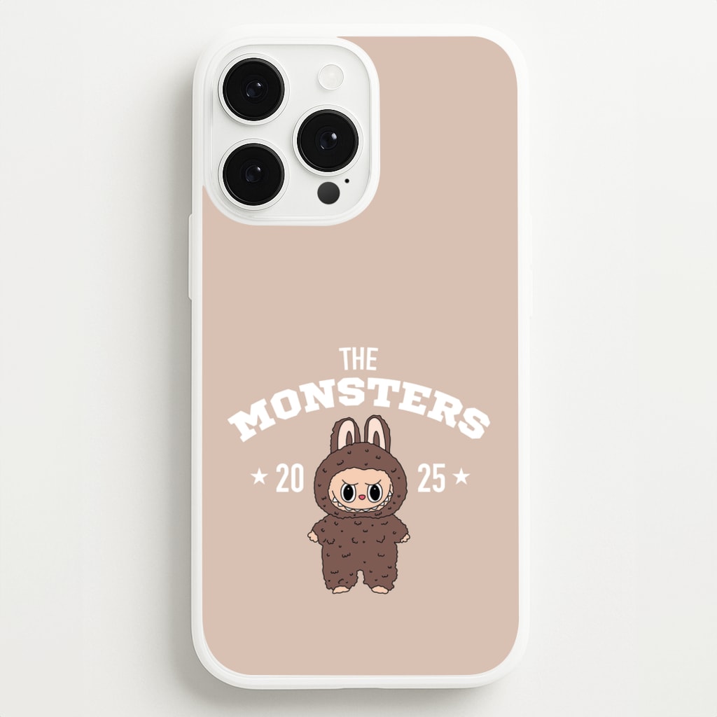 Cute Monster 2025 Biege - Plushy Phone Case for iPhone 13 Pro Max