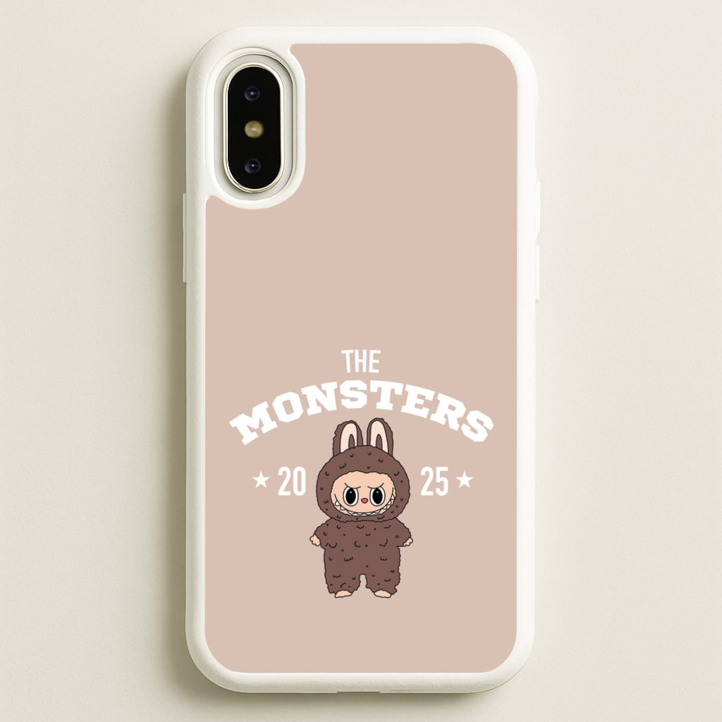 Cute Monster 2025 Biege - Plushy Phone Case for iPhone X / XS
