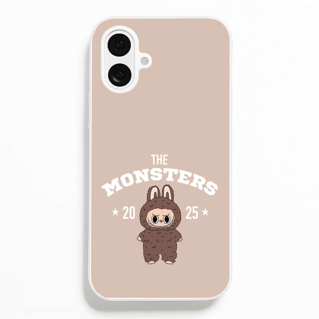 Cute Monster 2025 Biege - Plushy Phone Case for iPhone 16 Plus