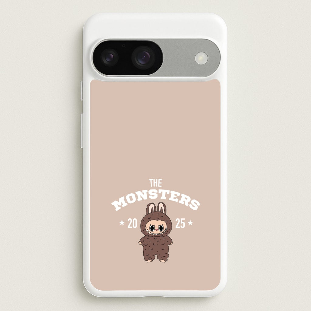 Cute Monster 2025 Biege - Plushy Phone Case for Google Pixel 9 / 9 Pro