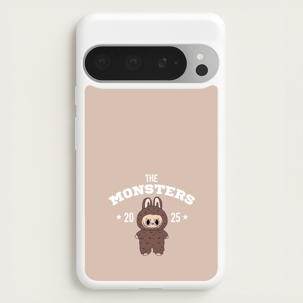 Cute Monster 2025 Biege - Plushy Phone Case for Google Pixel 9 Pro XL