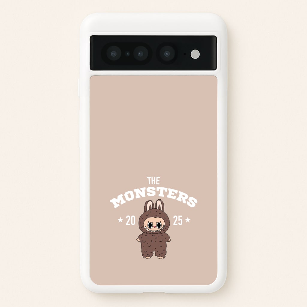 Cute Monster 2025 Biege - Plushy Phone Case for Google Pixel 7 Pro