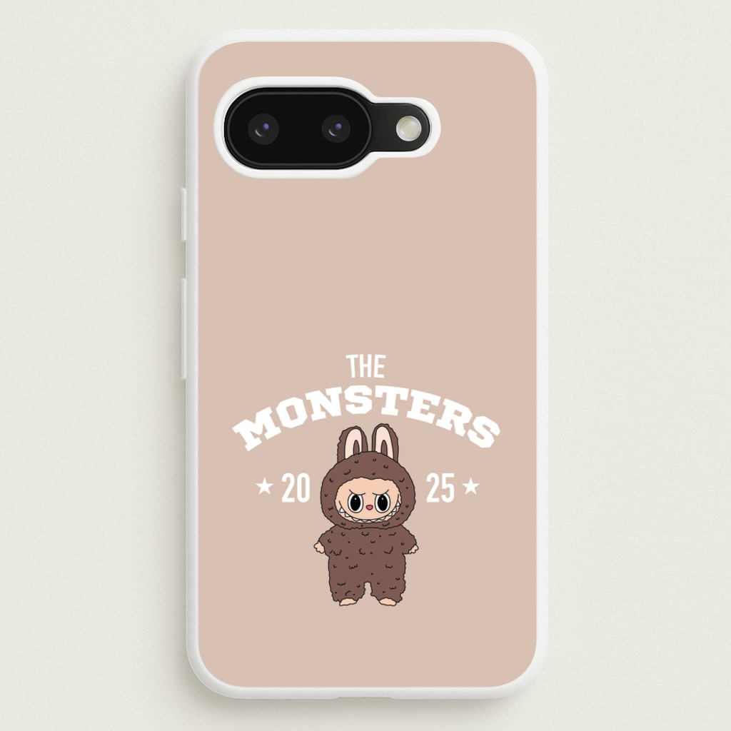 Cute Monster 2025 Biege - Plushy Phone Case for Google Pixel 9a