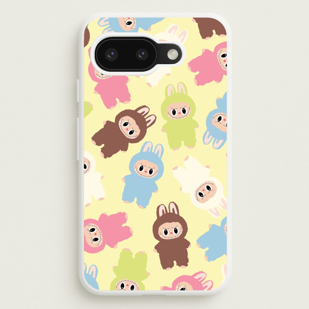 Colourful Little Monsters Pattern - Plushy Phone Case for Google Pixel 9a