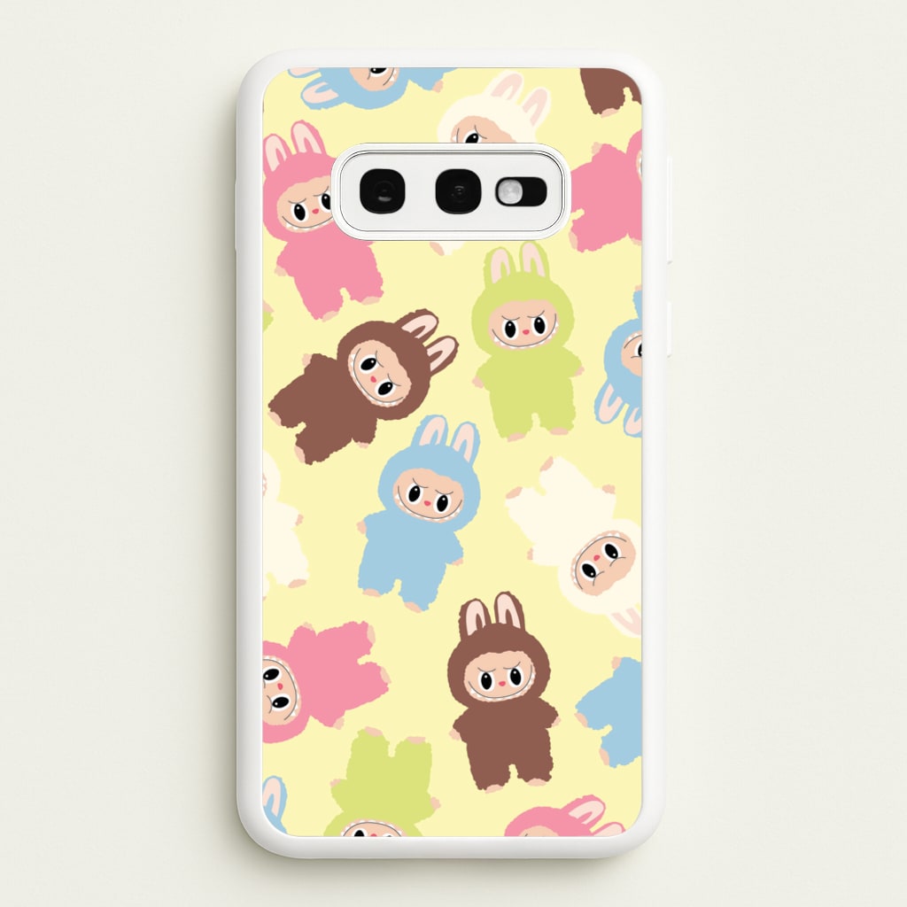 Colourful Little Monsters Pattern - Plushy Phone Case for Galaxy S10e