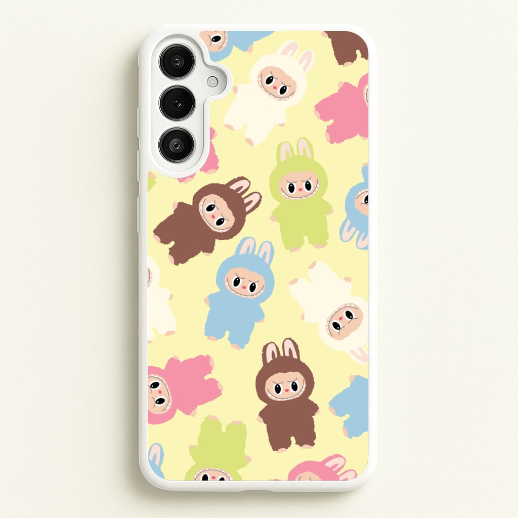 Colourful Little Monsters Pattern - Plushy Phone Case for Galaxy A34