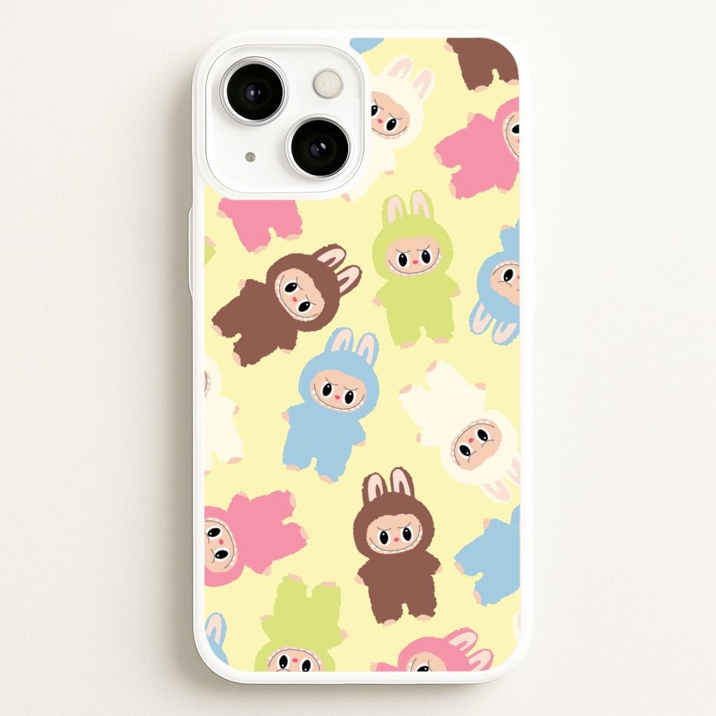 Colourful Little Monsters Pattern - Plushy Phone Case for iPhone 13 Mini