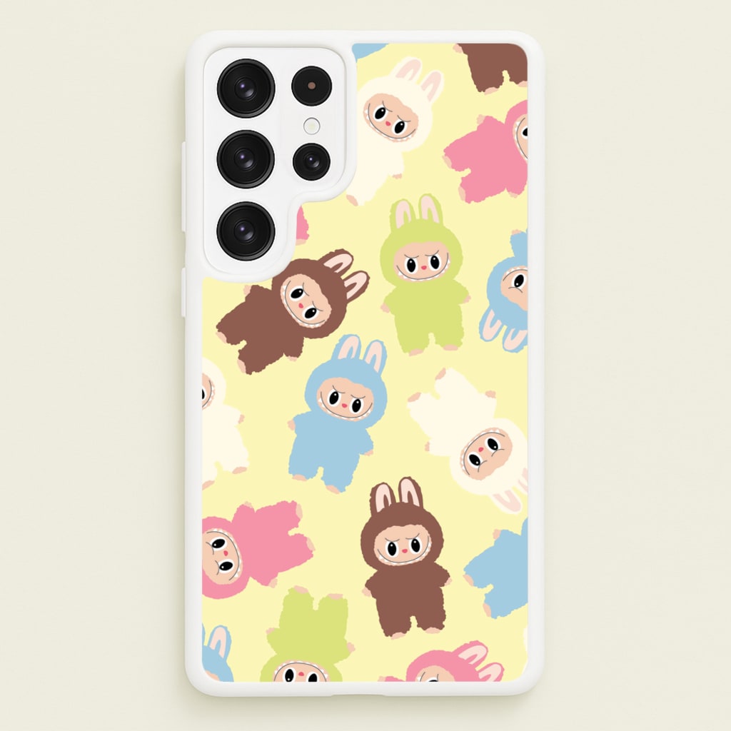 Colourful Little Monsters Pattern - Plushy Phone Case for Galaxy S23 Ultra