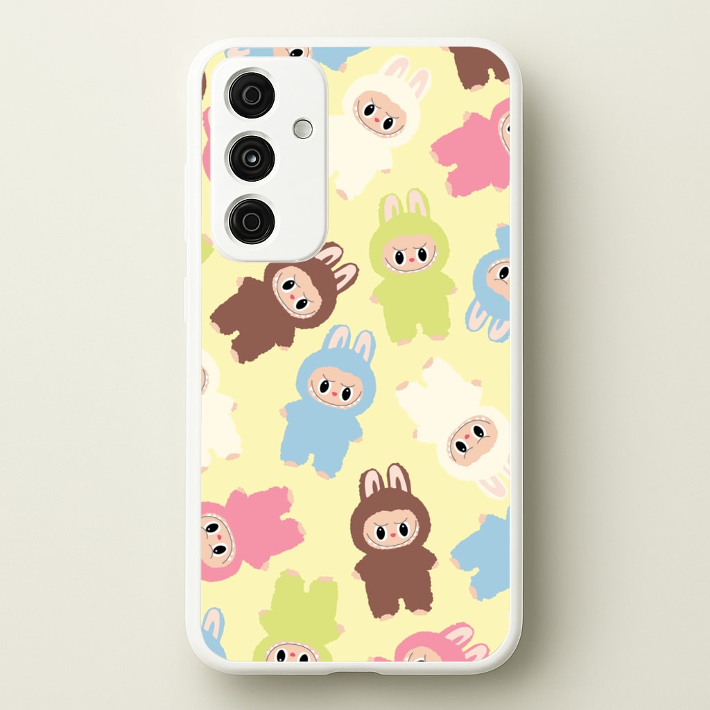 Colourful Little Monsters Pattern - Plushy Phone Case for Galaxy A35