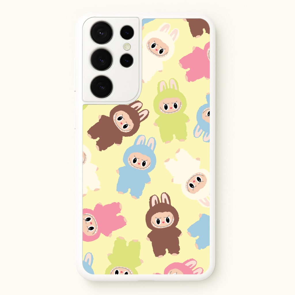 Colourful Little Monsters Pattern - Plushy Phone Case for Galaxy S21 Ultra