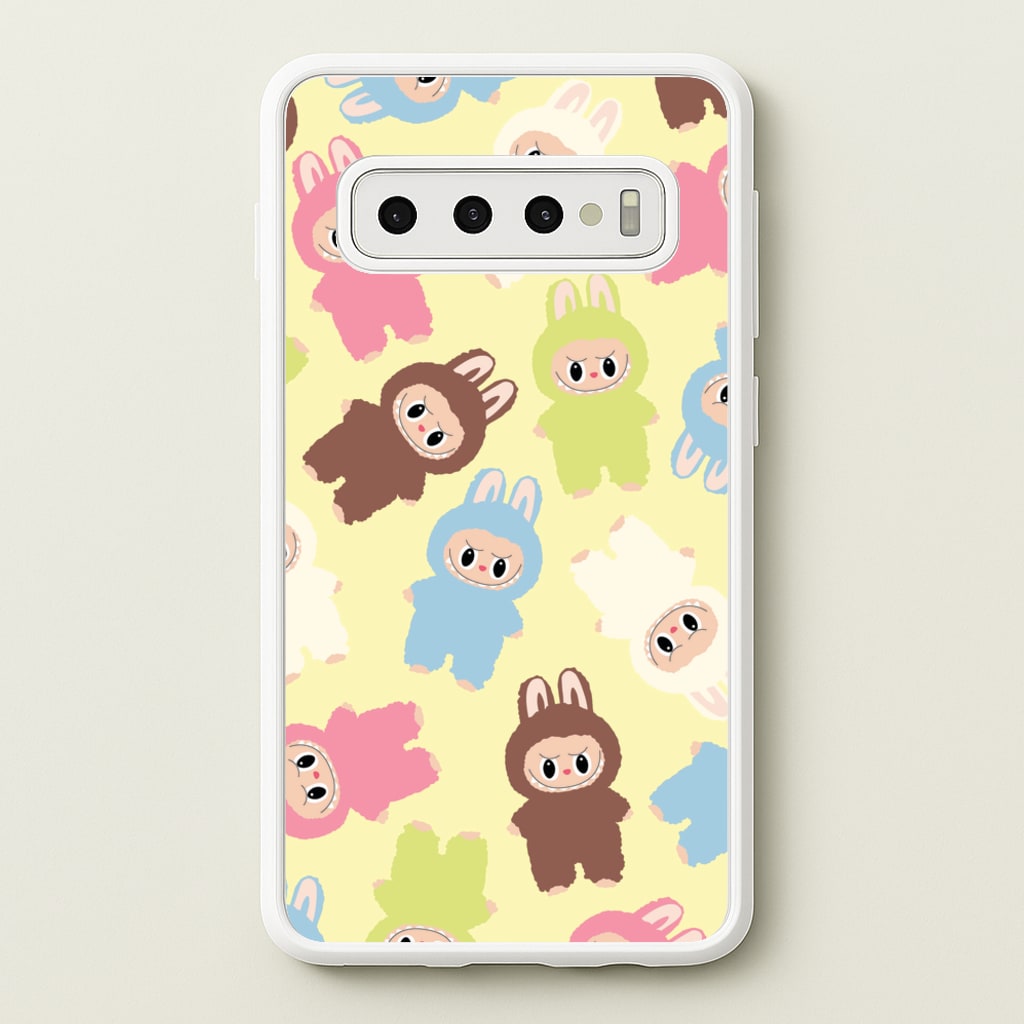 Colourful Little Monsters Pattern - Plushy Phone Case for Galaxy S10