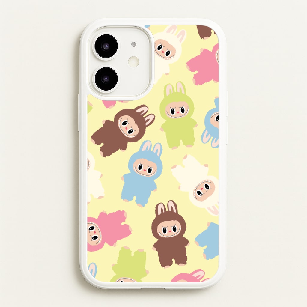 Colourful Little Monsters Pattern - Plushy Phone Case for iPhone 12 Mini