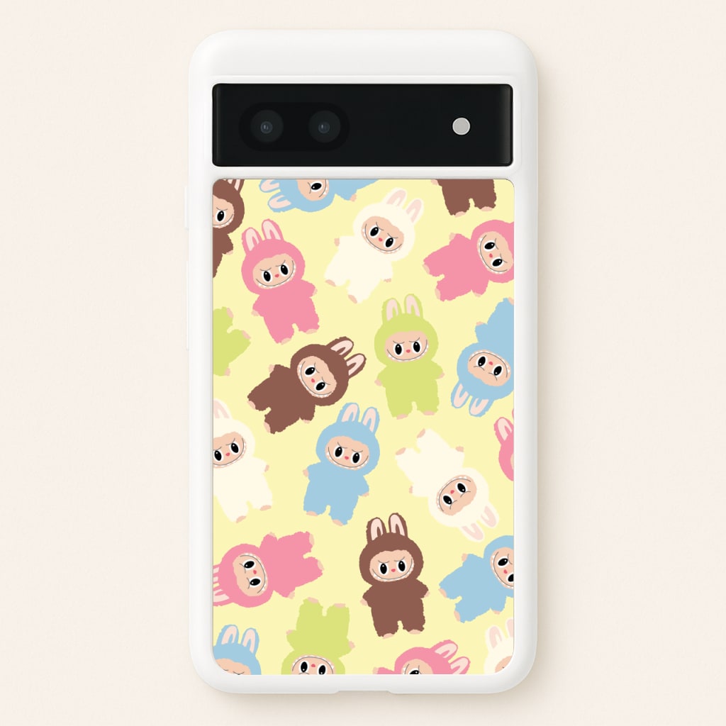 Colourful Little Monsters Pattern - Plushy Phone Case for Google Pixel 6a