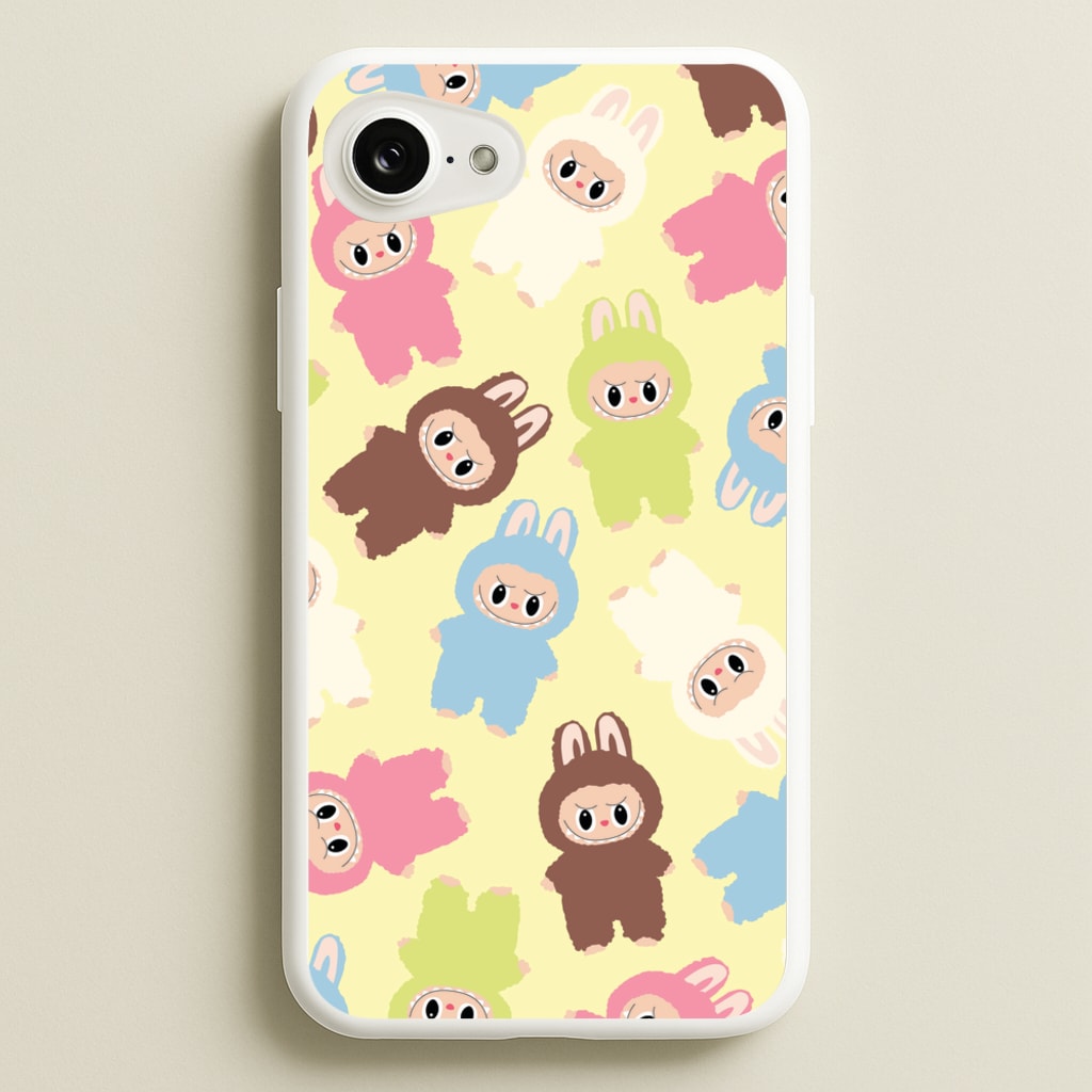 Colourful Little Monsters Pattern - Plushy Phone Case for iPhone 16e