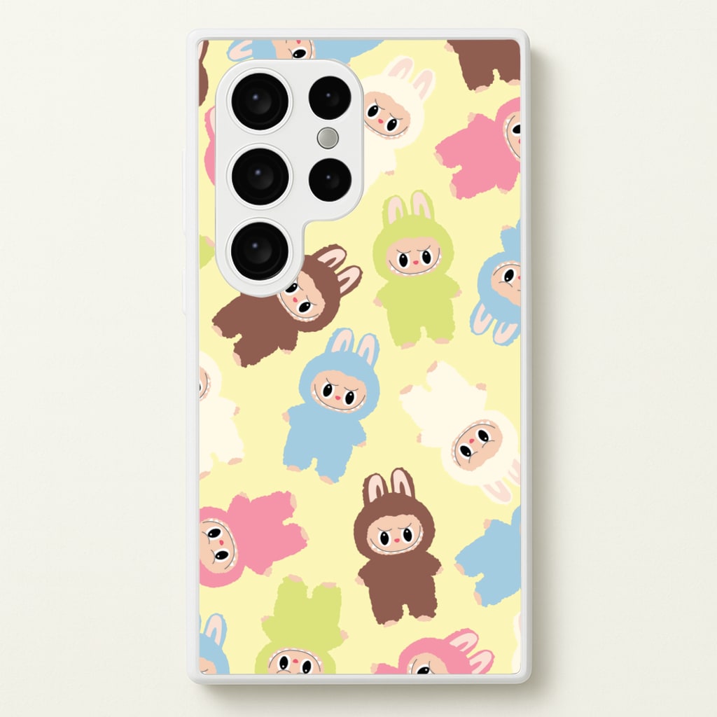 Colourful Little Monsters Pattern - Plushy Phone Case for Galaxy S24 Ultra