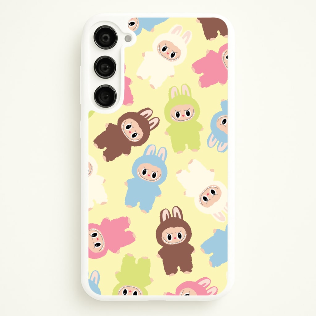 Colourful Little Monsters Pattern - Plushy Phone Case for Galaxy S23 Plus