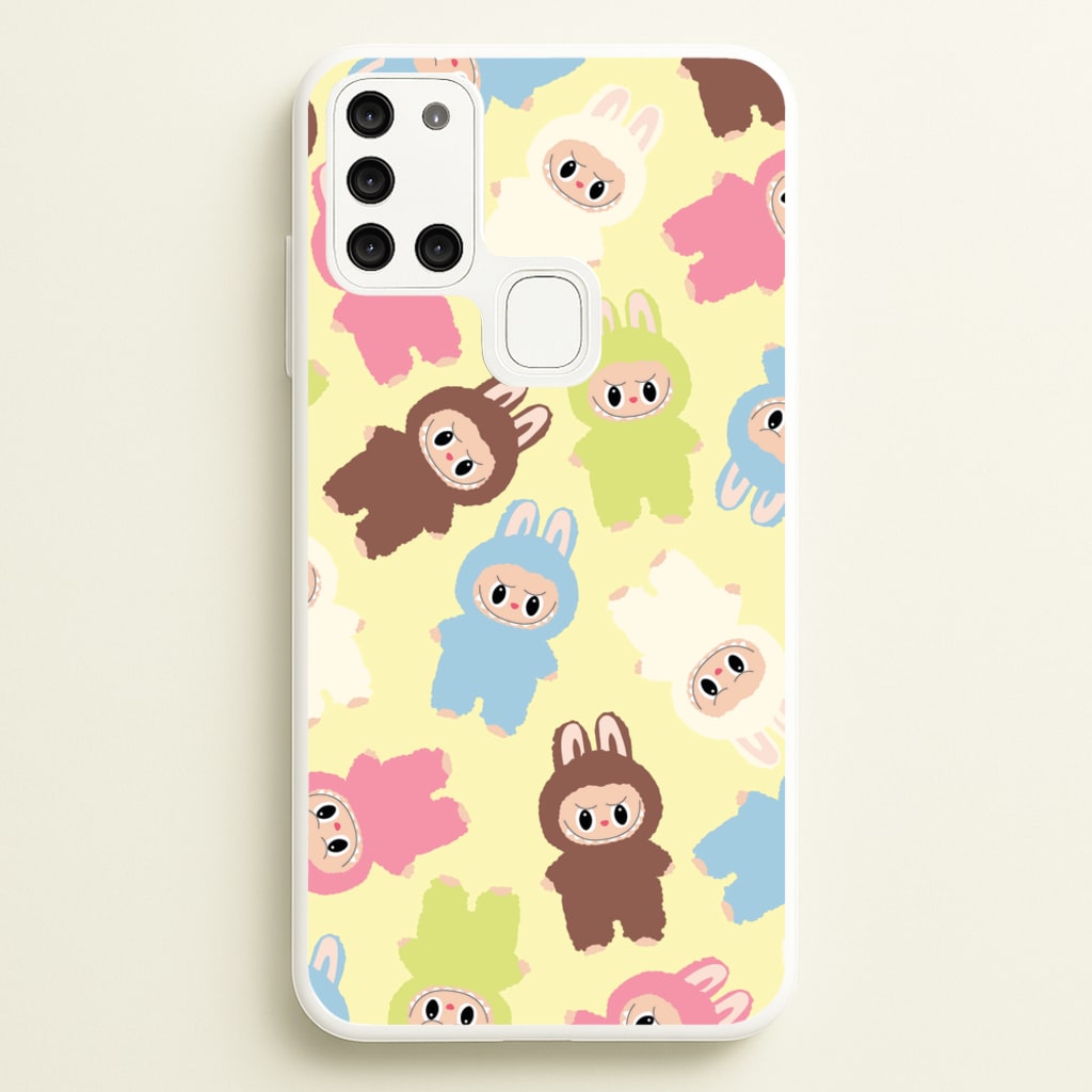 Colourful Little Monsters Pattern - Plushy Phone Case for Galaxy A21s