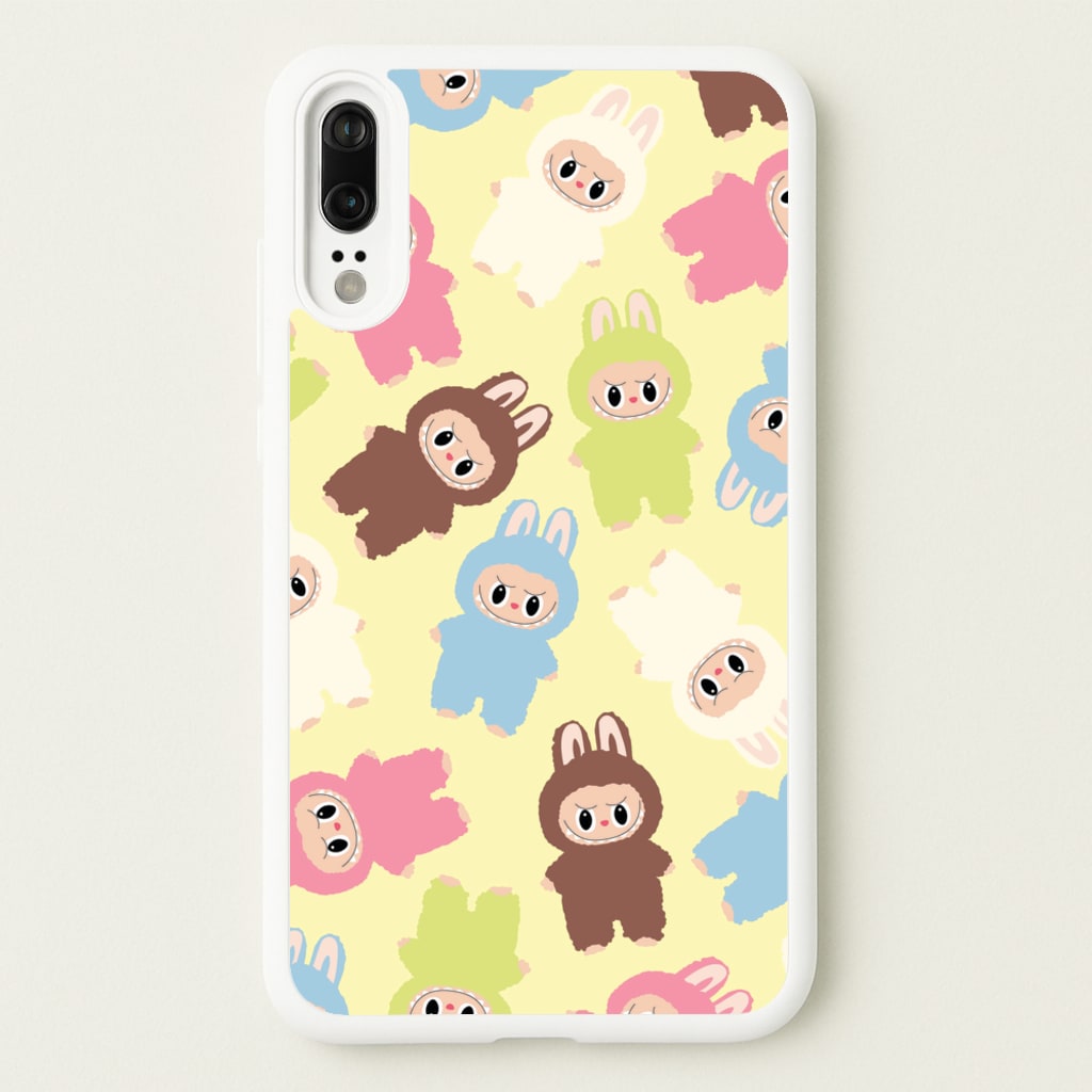 Colourful Little Monsters Pattern - Plushy Phone Case for Huawei P20