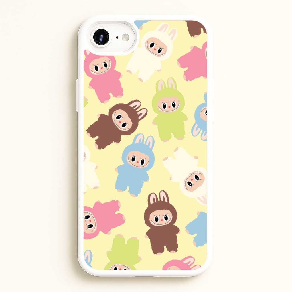 Colourful Little Monsters Pattern - Plushy Phone Case for iPhone 6 Plus / 7 Plus / 8 Plus