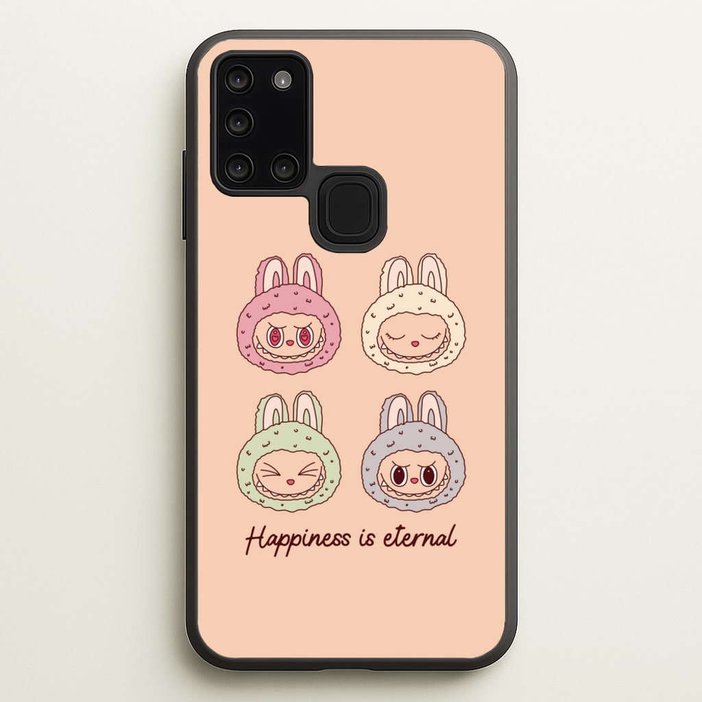 Happiness Is Eternal Monsters - Plushy Phone Case for Galaxy A21s
