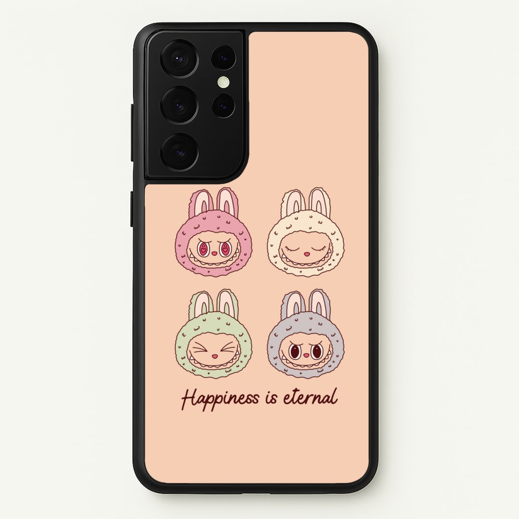 Happiness Is Eternal Monsters - Plushy Phone Case for Galaxy S21 Ultra